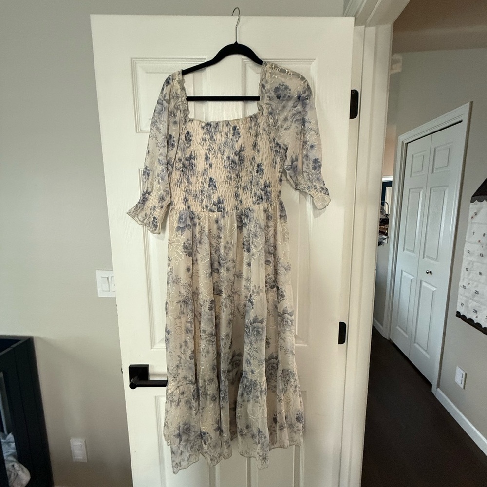 Baltic Born Blue Floral Midi Dress